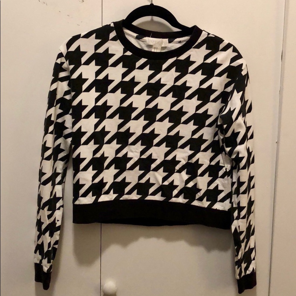 Houndstooth Crop Sweater
